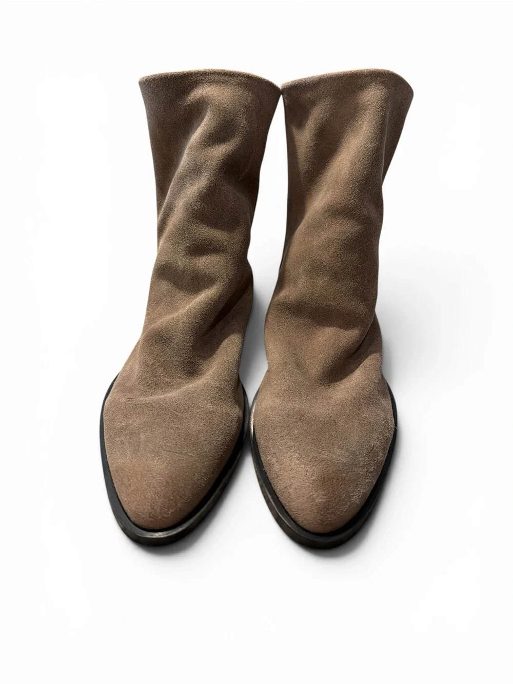 Steve Madden Nexie Bootie Suede Size 11 Taupe Back Zipper Almond Toe New